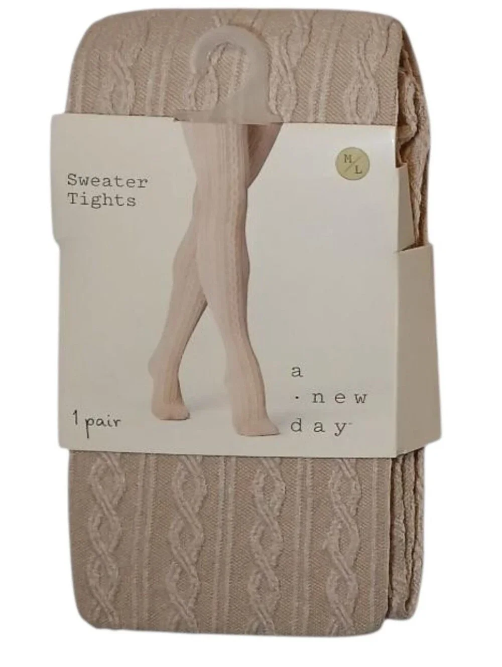NWT A New Day cream cable knit tights size M/L